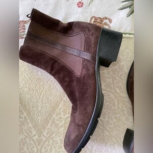 Prada brown suede ankle boots